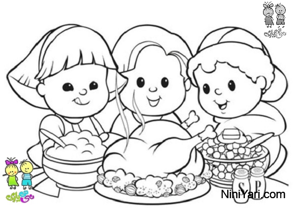 kaboose coloring pages thanksgiving meal - photo #38